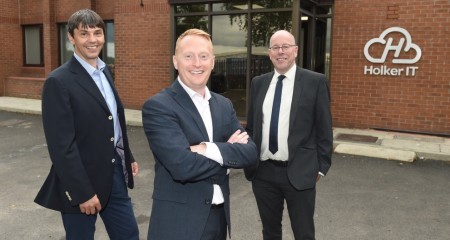 L R James Dewhurst and Matthew Metcalfe Holker IT Peter Rooney Mercia