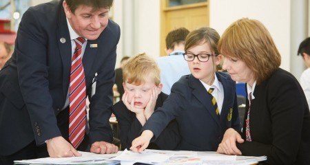 Primary Engineer Dr Susan Scurlock MBE with school students