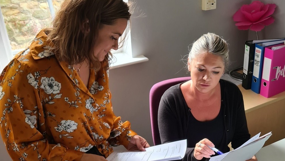 Joanne Bury with practice manager Tracey Burgess