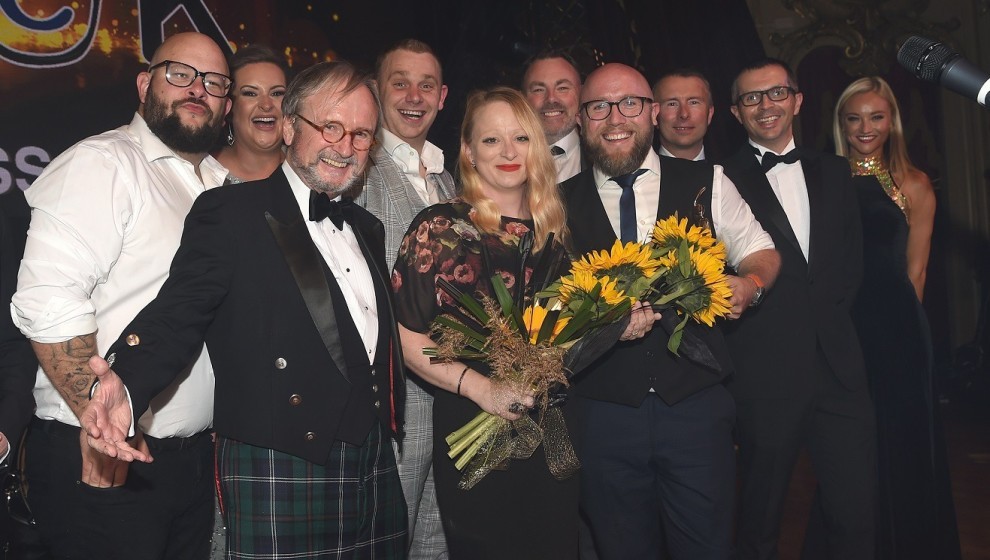 Sales Geek team with Cllr Aidy Riggot BIBAs 2021 website